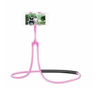 WUZIA Flexible Neck Hanger PP Steel Mixed Material Adjustable Rotatable Design for Bedroom Sofa Car Viewing Streaming and Daily Video Chatting(Pink)