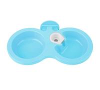 WUZIA Hanging Double Pet Bowl for Crate Cage, PP Food and Water Feeder with Bottle Cap Fastener for Cats and Small Dogs(Blue)