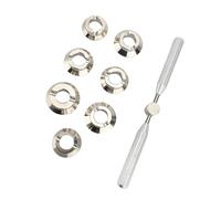 WUZIA Kit Silver Metal Multi Size Die Set Compact Portable Design for Waterproof Recessed Case Opening Amateur and Professional Horology Maintenance Use