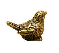 WUZIA Mini Brass Sparrow Miniature Figurine Vintage Feng Shui Bird Small Animal Ornament for Home Decor(1Pcs)