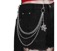 WUZIA Multi-Layer Hip Spider Web Chain Belt Zinc Alloy Tassel Belt Jeans Accessories for Clothing and Style