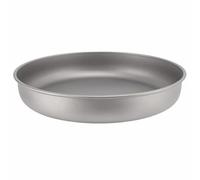 WUZIA Titanium Frying Pan Plate, 1000ML / 1500ML Round Camping Cookware, Stackable Portable Outdoor Dish for Hiking Backpacking Picnic BBQ(1500ml)