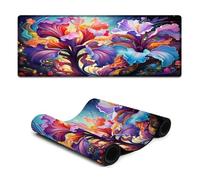 wuzihanptpt Extended Mousepad Imagine Colorful Psychedelic Flowers Washable Mouse Mat 30x80cm Table Mat for Laptop Computer PC Office Cute Design Desk Accessories