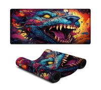 wuzihanptpt Extra Large Mouse Mat Fierce Colorful Monster Extended Mouse Pad Smooth SurfaceHigh AccuracyFast MovingAnti ScratchNon Slip Base 40x90cm