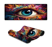 wuzihanptpt Extra Large Mouse Mat Psychedelic Colored Eyes Extended Mouse Pad Smooth SurfaceHigh AccuracyFast MovingAnti ScratchNon Slip Base 30x80cm