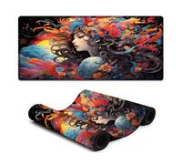 wuzihanptpt Gaming Mouse Pad Geisha's Colorful Psychedelic Extended Mouse Pad 40x90cm Keyboard Desk Mat with Anti Slip Rubber Base Extended for Office & Home