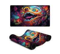 wuzihanptpt Large Gmaing Mouse Pad Colorful Neon Monster Computer Keyboard Mouse Mat 40X75cm Large Desk Pad for Computers Laptop Office Desk Accessories