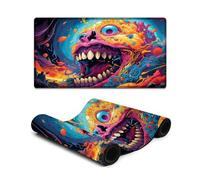 wuzihanptpt Large Gmaing Mouse Pad Colorful Psychedelic Skull Art Computer Keyboard Mouse Mat 40X75cm Large Desk Pad for Computers Laptop Office Desk Accessories