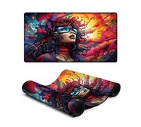 wuzihanptpt Large Mouse Pad Colored Neon Woman Waterproof Mousepad 40X75cm Large Desk Mat with Non Slip Rubber Base for Office & Home Computers Laptop Gaming