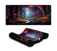 wuzihanptpt Large Mouse Pad Colorful Neon Mushrooms Extra Large Mouse Mat 40x90cm Keyboard Desk Mat with Stitched EdgeComputer Desk AccessoriesNon Slip Base