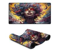 wuzihanptpt Mouse Pad Colorful Psychedelic Art Flower Woman Mouse Mat 30x60cm Desk Mat Anti Fray Stitched Edges Non Slip Rubber Base Improved Precision And Speed