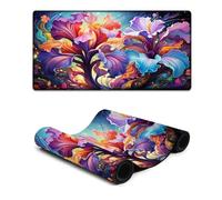 wuzihanptpt Mouse Pad Imagine Colorful Psychedelic Flowers Mouse Mat 30x60cm Desk Mat Anti Fray Stitched Edges Non Slip Rubber Base Improved Precision And Speed