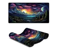 wuzihanptpt Mousepad Colorful Beautiful Scenery Large Desk Mat Moisture Resistance Controlled Glide Dense And Soft Rubber Base Stitched Edges Non Slip Base 30x60cm