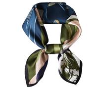 WUZININGLE 100% Mulberry Silk Neck Scarf, 21"x21" Silk Hair Head Scarf for Women Men, Lightweight Square Silk Scarf Small, Flying Hope-blue Green, 21x 21 inches