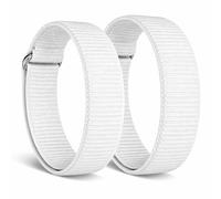 WuzuTech Herz P1 Smart Band FlexPro Wristband - (Frosted White) Replacement 2x Band Set with Short and Long Nylon Stretch Bands with Adjustable Velcro Latch