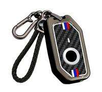 WUZUTU Car Key Fob Case Compatible with BMW R1200GS C400GT 750GT F750GS F850GS F900R F900XR K1600 K1600GTL S1000R S1000XR Zinc Alloy Shell Luminous Silicone Smart Control Key Holder-A3 Black