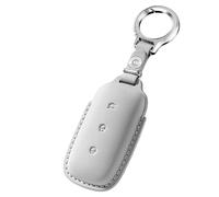 WUZUTU Car Key fob Cover fit for Geely Galaxy EX5 E5 Cityray L6 L7 EMI NO.1 Proton e.MAS 7 5 E8 Starry 8 Leather Key Case Holder Shell Key Chain Keyring White