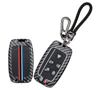 WUZUTU Car Key Fob Protector Cover Case Fit for Land Rover Range Velar Sport Discovery Freelander2 2018-2023 for Jaguar F-Pace Metal Frame Illuminated Silicone Key Cover Shell Holder Bag Keychain-B3