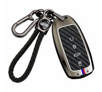 WUZUTU Car Key Protector Cover Case Fit for Chery Tiggo 7 8 Pro MAX Omoda 3 5 C5 Arrizo 5 Plus Jaecoo 7 Eastar Cross 6 Metal Frame Key Cover Shell Holder Bag with Keychain 4 Buttons-B Black