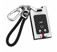 WUZUTU Car Keyless Entry Key Fob Cover Case Fit for Cadillac Seville Escalade CTS ATS DTS ELR For Chevrolet C7 Corvette Metal Frame Illuminated Silicone Car Key Shell Key Holder-4 Buttons Silver