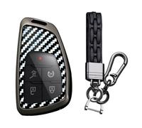 WUZUTU Durable Car Key Fob Case Compatible with Chevy Traverse Corvette Tahoe for GMC Sierra Terrain for Buick Envision Encore for Honda Prologue Zinc Alloy Carbon Fiber Key case 5 Buttons-A1 White