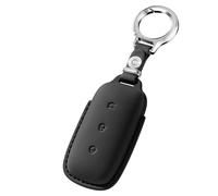 WUZUTU Durable Car Key Fob Case Cover Compatible With Geely Galaxy EX5 EM-i E5 E8 L6 L7 Max 2025 2026 Starry 8 Starship L7 EM-i Proton E.MAS 7 Soft Leather Shell Keychain Key Holder 3 Buttons-Black