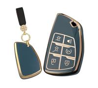 WUZUTU Durable TPU Car Remote Key Fob Case Compatible with Chevy Equinox Traverse for GMC Sierra Hummer EV for Buick Avenir for Honda Prologue Anti-Scratched Waterproof Key Shell 6 Buttons-A2 Gray