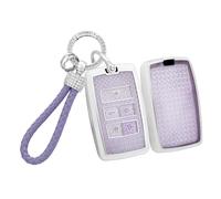 WUZUTU Dustproof TPU Car Key Fob Cover Compatible with LR4 Evoque Freelander2 Range Rover Sport Evoque 2018-2025 Jaguar E-Pace F-Pace XE XJ XF Defender 90 Protection Key Protector 5 Buttons-A1 Purple