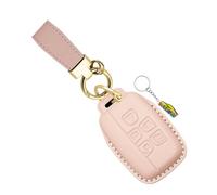 WUZUTU Key Case Car Key Cover Protective Case Compatible with Land Rover Range Rover Evoque Freelander Discovery4 for Jaguar XE XJ XF F-pace Leather Key Ring A-Pink
