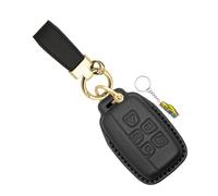 WUZUTU Key Case Car Key Cover Protective Case Compatible with Land Rover Range Rover Evoque Freelander Discovery4 for Jaguar XE XJ XF F-pace Leather Key Ring A-Black