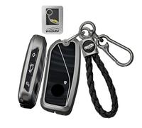 WUZUTU Key Case Key Ring Accessories Compatible with BMW X1 Msport X5 G05 M60i X5M X6 X7 740i X3 M50 540i 2024 2025 2026 Metal + PU Leather Key Ring Cover Key Protector E-Black
