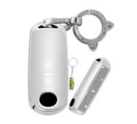 WUZUTU Key Case TPU Key Case Compatible with Mazda CX-3 CX3 CX-5 CX5 CX7 CX-9 CX8 2 3 5 6 Flair Scrum Key Case with Key Fob Car Key Bag 2 Buttons Silver-1