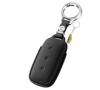 WUZUTU Leather Car Key Case Key fob Cover fit for Geely EX5 Galaxy E5 Galaxy Starship 7 EM-i E8 2024 2025 2026 Key Ring Key Box Keyring protector Accessories Gift Black
