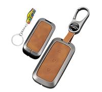 WUZUTU Leather Key Case Compatible with Geely EX5 Galaxy E5 E8 Proton e.Mas 7 5 Starry 8 2024 2025 2026 Car Key Case Durable Smart Remote Control Key Holder B-Brown