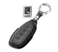 WUZUTU Leather Key Case Fits GWM Haval 2025 2026 F7 H3 H7 H9 H6 | Full Protection Protective Case Key Cover Accessories for Dargo Jolion Pro Max 2026 Key Protector Key Holder Black