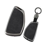WUZUTU Leather Key Shell Case Compatible with Chevy Silverado Suburban for GMC Sierra Terrain for Buick Envision for Honda Prologue Soft Full Protection Key Holder with Keychain 6 Buttons-A3 Black