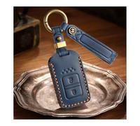 WUZUTU Leather Protective Key Case Cover Key Case Compatible with Honda Accord Jade Civic HR-V XR-V CR-V Fit Jazz Vezel City Odyssey Key Cover 2 Buttons Blue