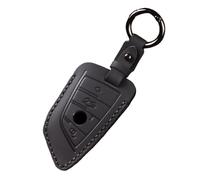 WUZUTU Leather Smart Keyless Remote Car Key Fob Case Compatible With BMW 2 4 5 6 7 Series X1 X2 X3 X4 X5 X6 X5M X6M M8 M7 M6 M5 M4 M3 M2 M1 340i 840i F90 F48 Hand Sewn Key Holder 4 Buttons-B1 Black