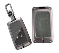 WUZUTU Metal Car Key Case Compatible with Zoe Clio Espace Captur Talisman Megane Dacia Duster 2 Key Case Key Box Cover 4 Buttons B-Grey