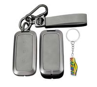 WUZUTU Metal Frame Protective Key Case Keyless Go Protection Car Key Cover Compatible with Geely EX5 Galaxy E5 E8 Galaxy Starship 7 EM-i 2024 2025 2026 Key Box Keychain A-Grey