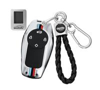 WUZUTU Metal Key Case Car Key Case Compatible with Leapmotor T03 EV Hatchback 2024 2025 2026 4 Buttons Key Cover Key Case Protective Key Ring B Silver