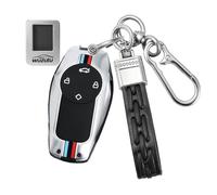 WUZUTU Metal Key Case Car Key Case Compatible with Leapmotor T03 EV Hatchback 2024 2025 2026 4-Button Key Cover Key Case Protective Key Ring C Silver