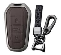 WUZUTU Metal Key Case Car Key Case Compatible with Opel Crossland X Corsa Astra Mokka Zafira Insignia Agila for Jeep Avenger Stylish Key Case with Key Fob B Brown