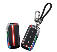 WUZUTU Metal Protection Car Key Fob Cover Compatible with Geely Galaxy EX5 E5 E8 L6 L7 Max 2024 2025 Starry 8 E5 Proton E.MAS 7 Starship L7 Illuminated Silicone Key Shell Key Case 3 Buttons-A Black