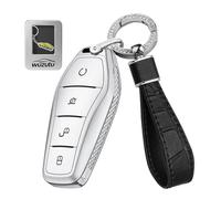 WUZUTU PC Key Case Key Case Accessories Protective Case Compatible with Dolphin Surf Seal 6 DM-i Sealion 7 Song Plus EV Shark 6 Atto 3 2025 Car Key Cover Keyless Access Silver