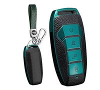 WUZUTU Practical TPU Car Remote Key Case Cover Shell Fob Compatible with BYD Han Ev Tang Dm Qin Plus Song Pro Max Yuan Generation Atto3 Buckle E-Seed GT Waterproof Drop-Proof Key Holder-A Green