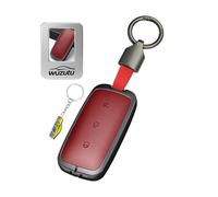WUZUTU Premium Keyless Go Cover Key Case Waterproof Car Key Cover Compatible With Geely Galaxy EX5 E5 Cityray L6 L7 Proton e.Mas 7 5 2024 2025 2026 Metal Leather Key Cover Red-1