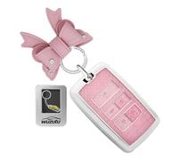 WUZUTU Premium Keyless Go Protection Key Cover Compatible with Land Rover LR2 LR4 Range Rover Sport Evoque Velar Discovery5 for Jaguar XF XF E-Pace F-Pace TPU Key Cover Key Box B Pink-2