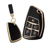 WUZUTU Premium TPU Full Protection Key Shell for Chevrolet Colorado Suburban Tahoe GMC Denali Terrain Buick Envision Honda Prologue Anti-Scratch Key Bag 5 Button-A2 Black