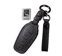 WUZUTU Retro Key Case Protective Case Compatible with BYD Dolphin Surf Shark 6 Seal U DM-i Atto 2 Song Plus EV 2026 2025 2024 Hand-Sewn Shockproof Key Case Dustproof Key Cover Black
